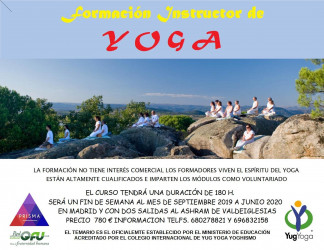 Formación Instructor de Yoga en Prisma Madrid 2019